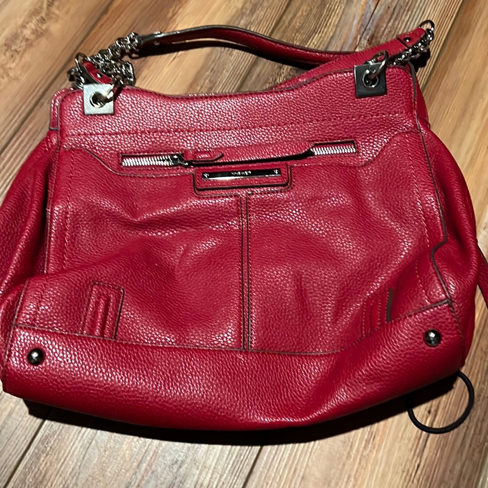 Nine West red leather bag medium size